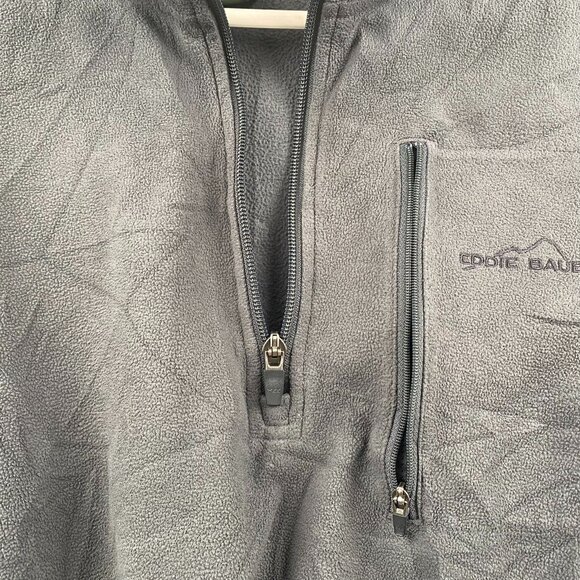Eddie Bauer Mens Fleece Pullover 1/4-Zip XLT Gray Gorpcore Hiking - Picture 6 of 16